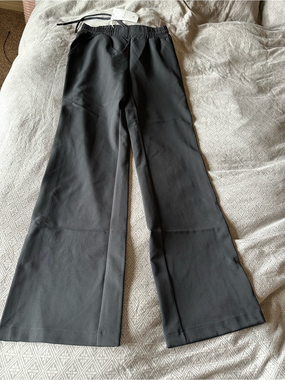 BuffBunny Black Wide-Leg Track Pants